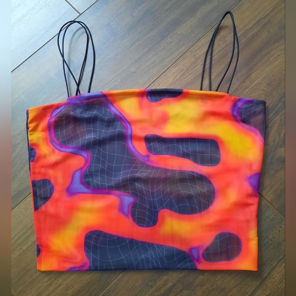 Poster Girl Abstract Lava Mesh Cami